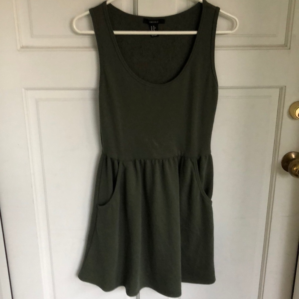 Army Green Tank Top Dress